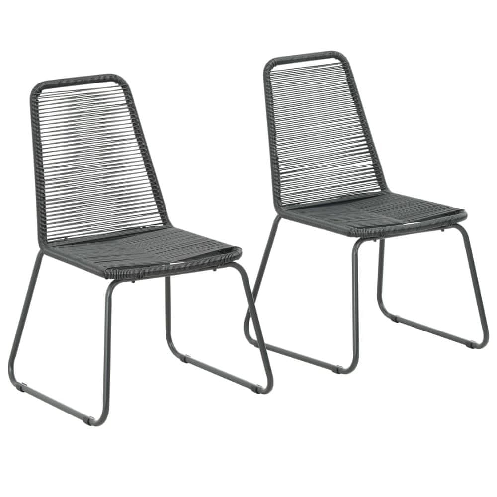 Vidaxl Vonkajšie stoličky 2 ks, polyratan, čierne